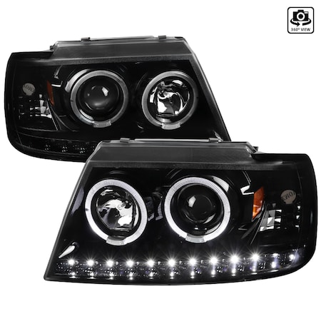 Spec-D Tuning 02-05 Ford Explorer Projector Headlights, 2LHP-EPOR02BK-TM 2LHP-EPOR02BK-TM